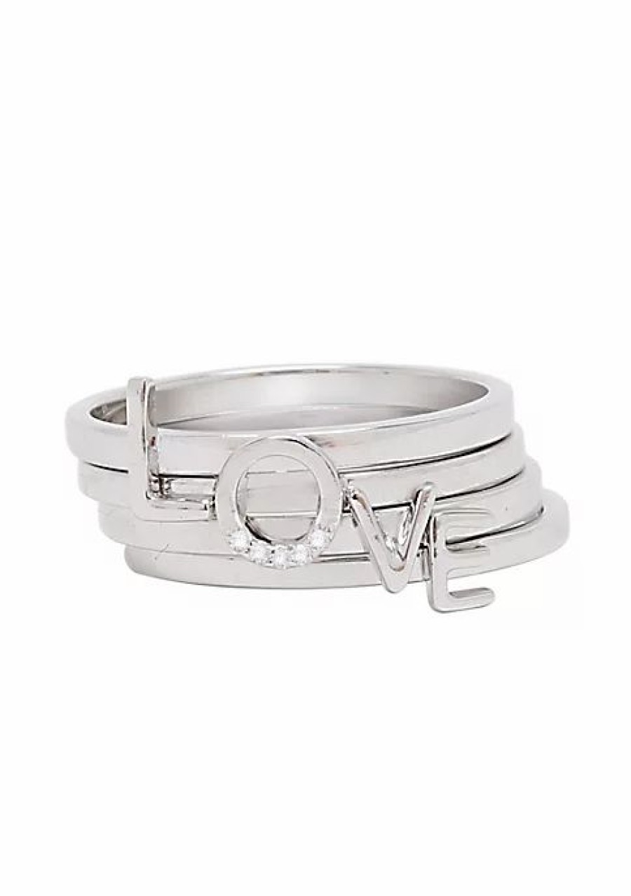 Jewelry * | Deals Adornia Love Ring Stack .925 Sterling Silver