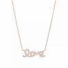 Jewelry * | Budget Adornia Cursive Love Necklace 14K Rose Gold Vermeil Silver Pink