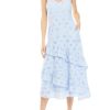 Jeans * | Best Pirce Sam Edelman Women'S Strappy Eyelet Floral Tiered Dress Powder Blue