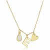 Jewelry * | Brand New Adornia Three Charm Necklace Moonstone Yellow Gold Vermeil .925 Sterling Silver White