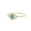 Jewelry * | Best Deal Adornia Evil Eye Ring 14K Yellow Gold Vermeil .925 Sterling Silver Blue