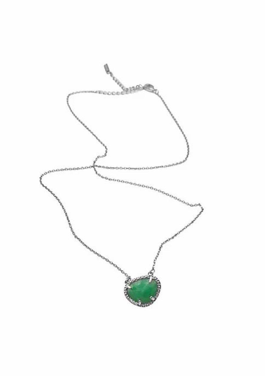 Jewelry * | Deals Adornia May Birthstone Necklace Emerald Silver