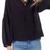 Jeans * | Discount Sam Edelman Women'S Emmeline Blouse Black