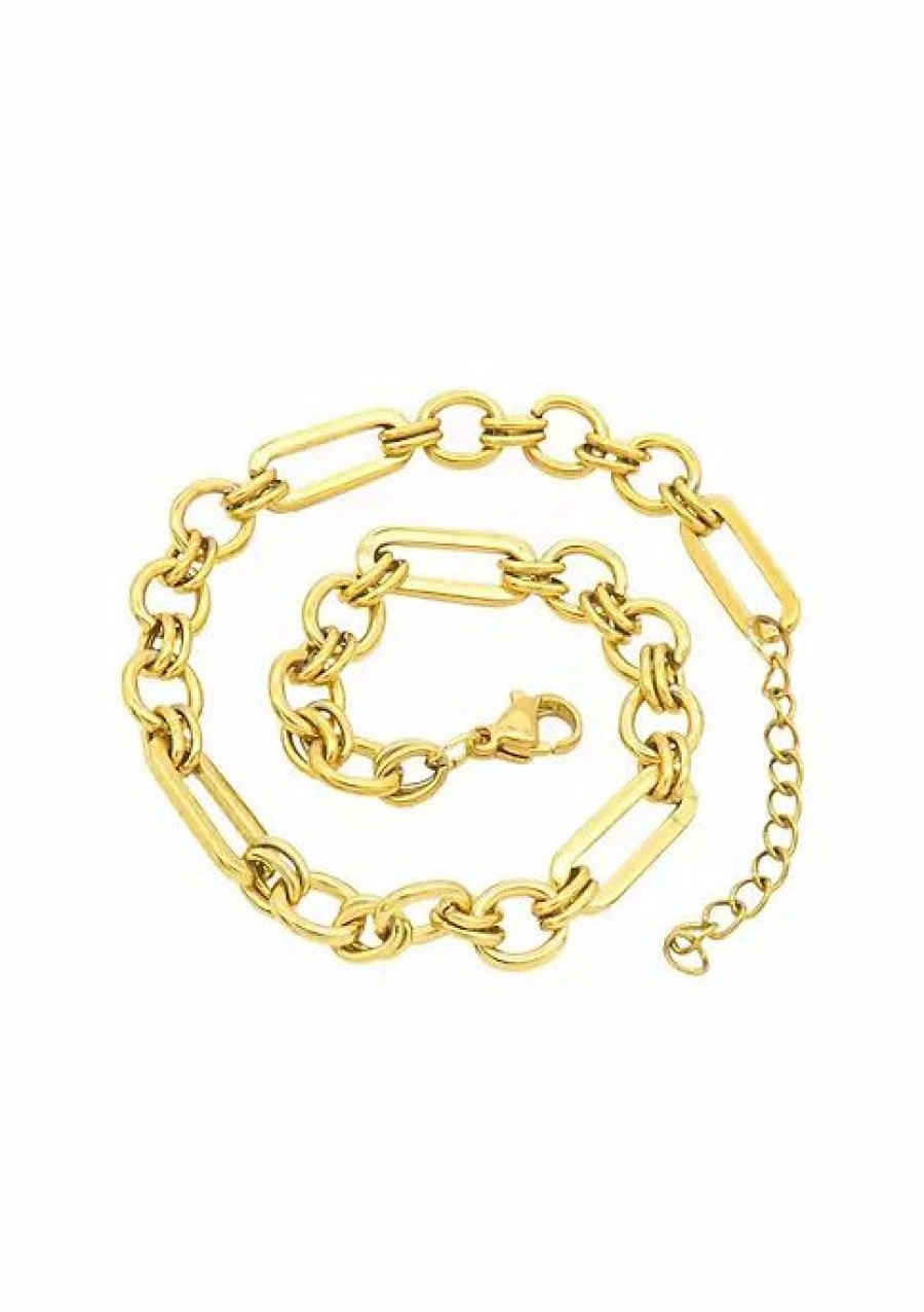 Jewelry * | Coupon Adornia Mixed Link Anklet Gold