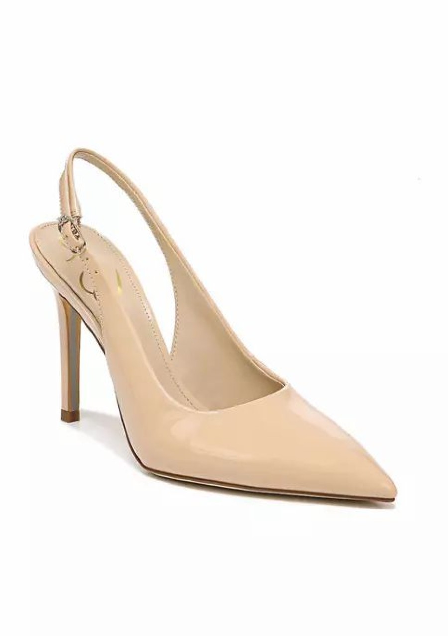 Shoes * | Buy Sam Edelman Hazel Sling Pump Beige Blush Patent