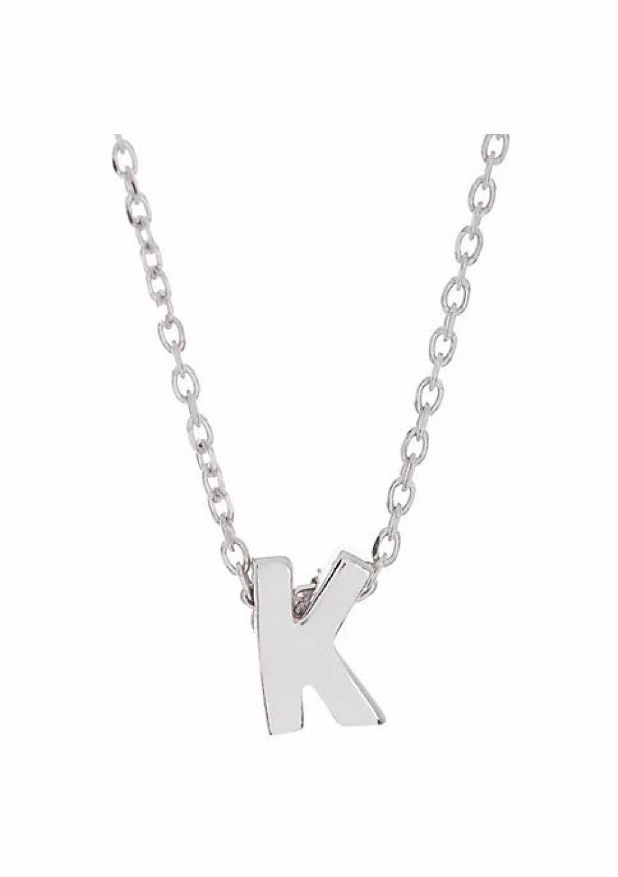 Jewelry * | Top 10 Adornia Initial Necklace White Rhodium .925 Sterling Silver