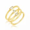 Jewelry * | Promo Adornia Multi Shape Band Set Gold