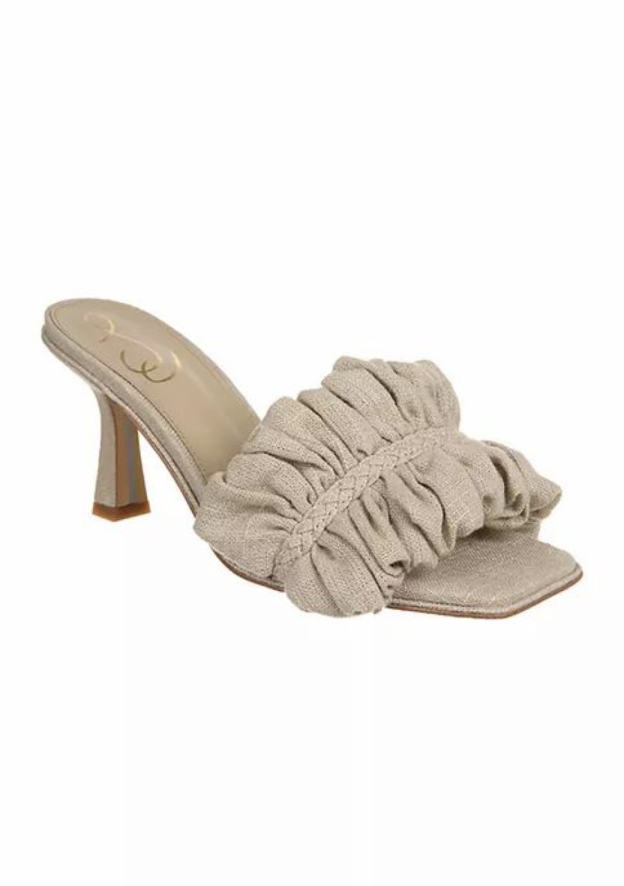 Shoes * | Brand New Sam Edelman Kady Kitten Heel Sandals Natural