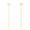 Jewelry * | Discount Adornia Love Hope Mismatched Pair Ear Threaders Set Yellow Plated Brass Gold