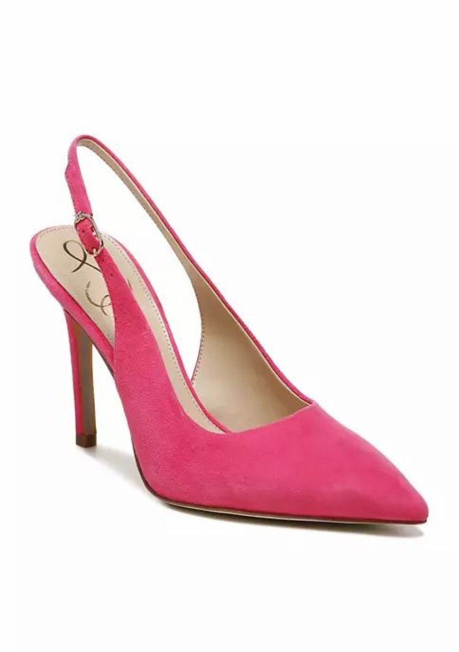 Shoes * | Best Pirce Sam Edelman Hazel Sling Pumps Pink Suede