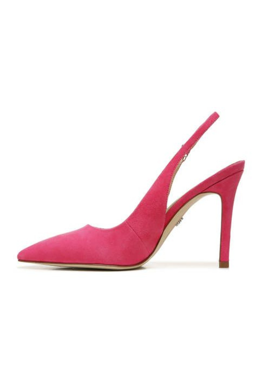 Shoes * | Best Pirce Sam Edelman Hazel Sling Pumps Pink Suede