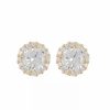 Jewelry * | Flash Sale Adornia Swarovski Crystal Halo Earrings 14K Yellow Vermeil .925 Sterling Silver Gold