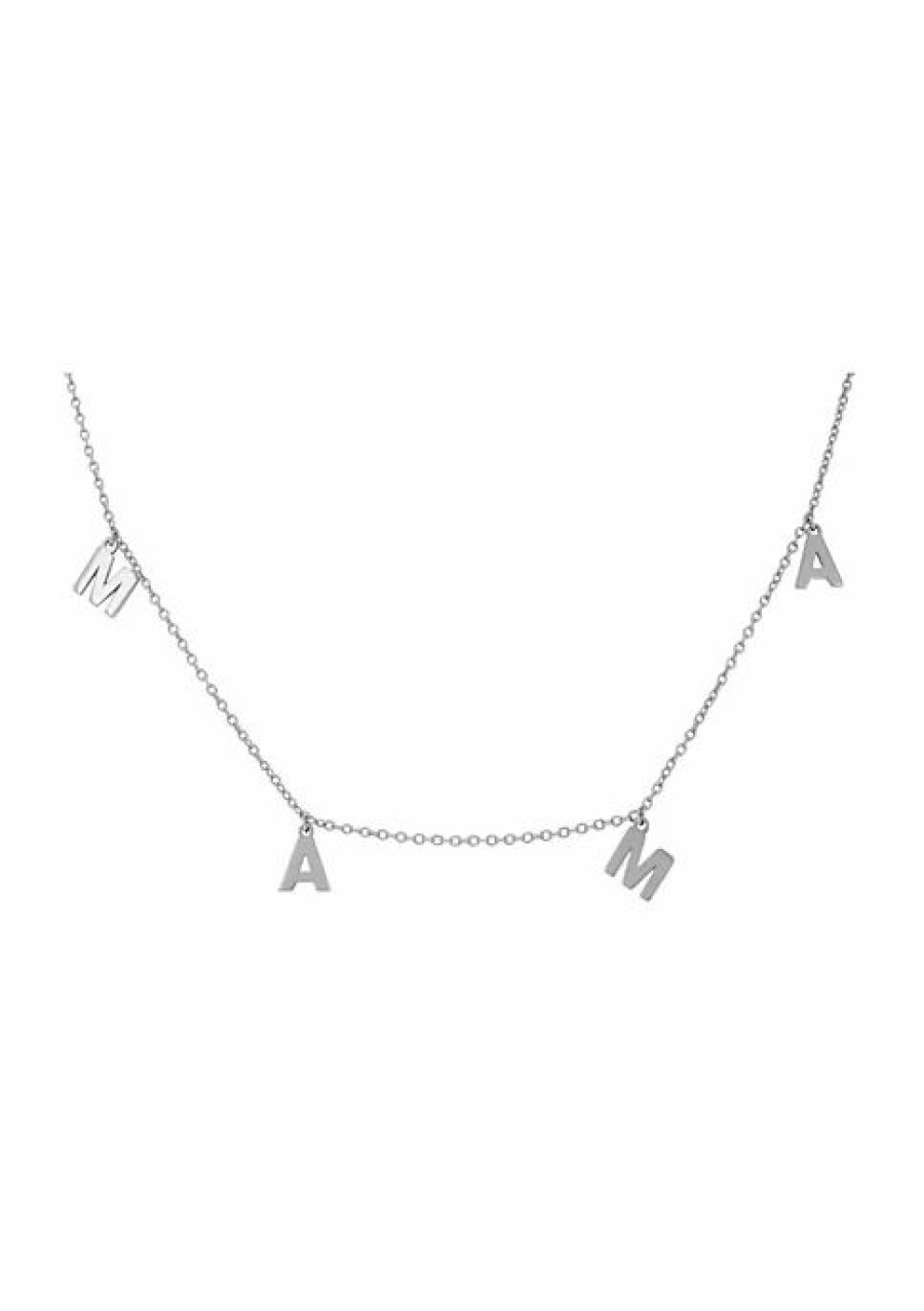 Jewelry * | Hot Sale Adornia Mama Neckalce White Rhodium Silver