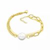 Jewelry * | Cheap Adornia Mixed Chain Pearl Bracelet Gold