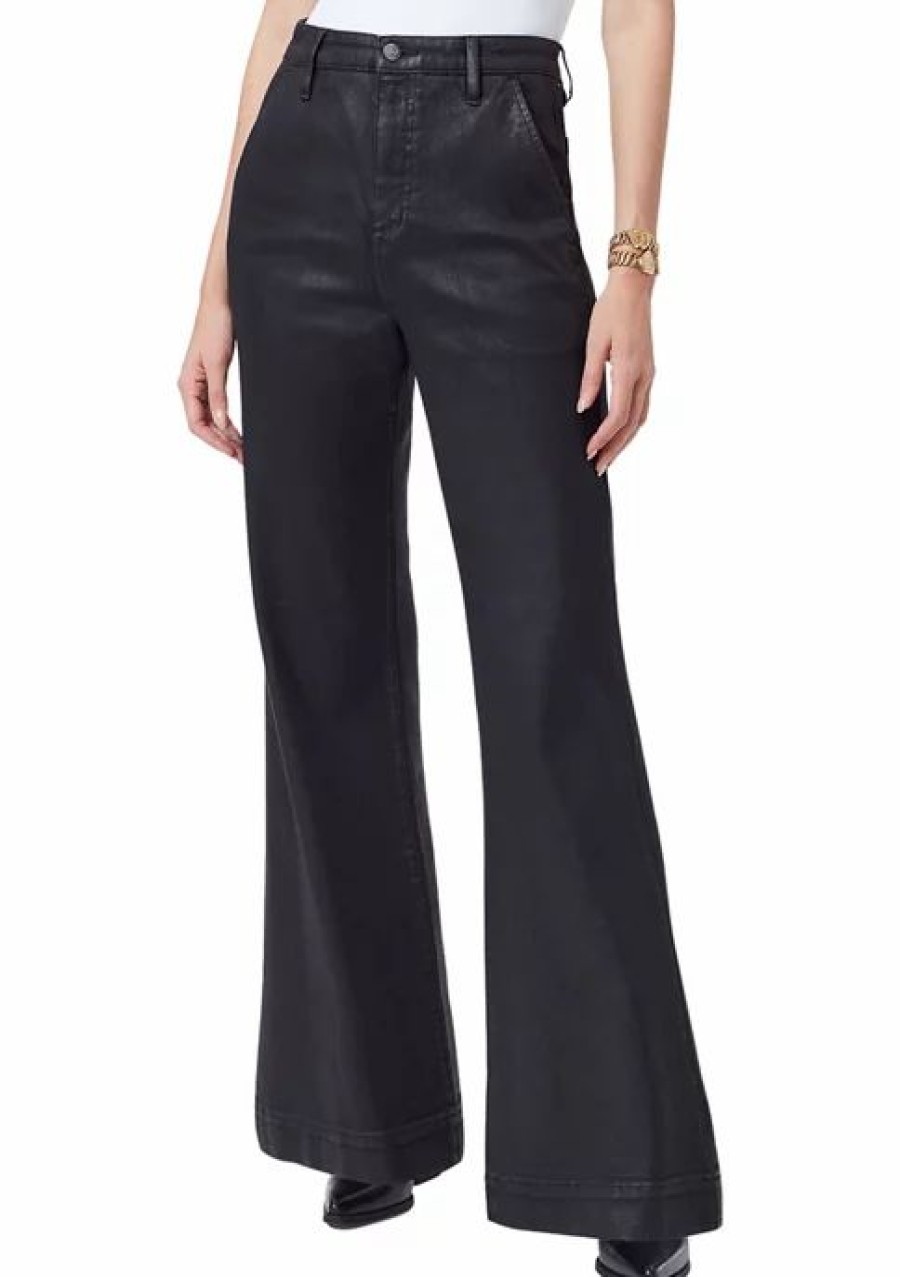 Jeans * | Best Reviews Of Sam Edelman Women'S Bay Flare Trouser Jeans Black Coated