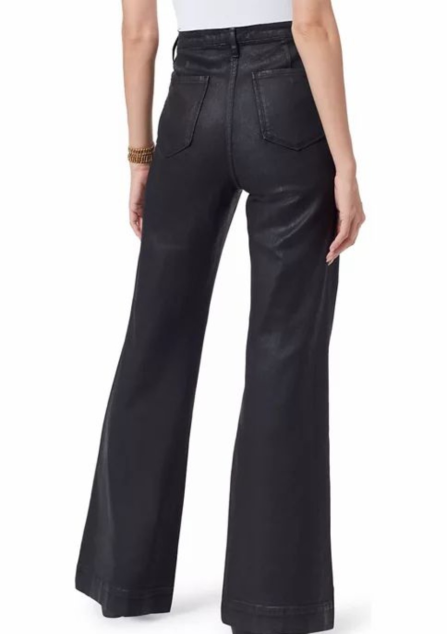 Jeans * | Best Reviews Of Sam Edelman Women'S Bay Flare Trouser Jeans Black Coated