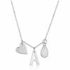 Jewelry * | Buy Adornia Three Charm Necklace Moonstone .925 Sterling Silver White