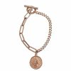 Jewelry * | Hot Sale Adornia Coin Mixed Chain Bracelet Rose Gold Pink