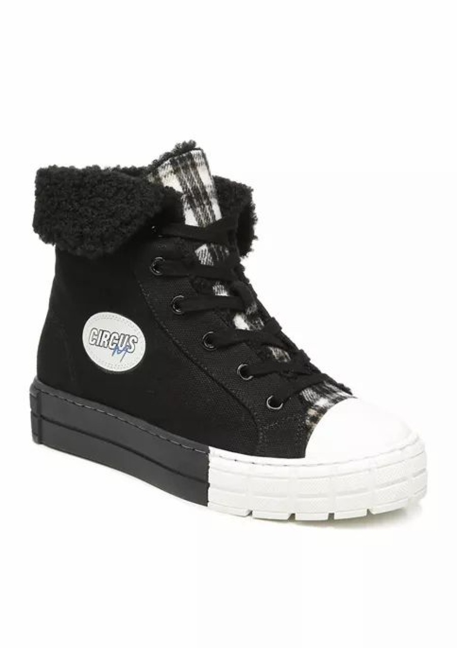 Shoes * | Buy Circus By Sam Edelman Sophi High Top Sneakers Black Canvas Plaid