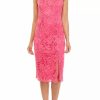 Jeans * | Cheap Sam Edelman Women'S Strappy Solid Lace Cami Midi Dress Shocking Pink