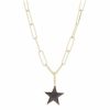 Jewelry * | Best Pirce Adornia Enamel Star Pendant Necklace Gold Vermeil .925 Sterling Silver Black