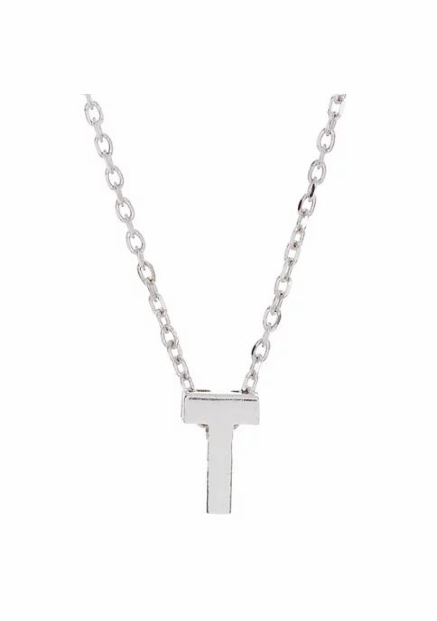 Jewelry * | New Adornia Initial Necklace White Rhodium .925 Sterling Silver