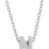 Jewelry * | Cheapest Adornia Initial Necklace White Rhodium .925 Sterling Silver