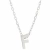 Jewelry * | Best Deal Adornia Initial Necklace White Rhodium .925 Sterling Silver