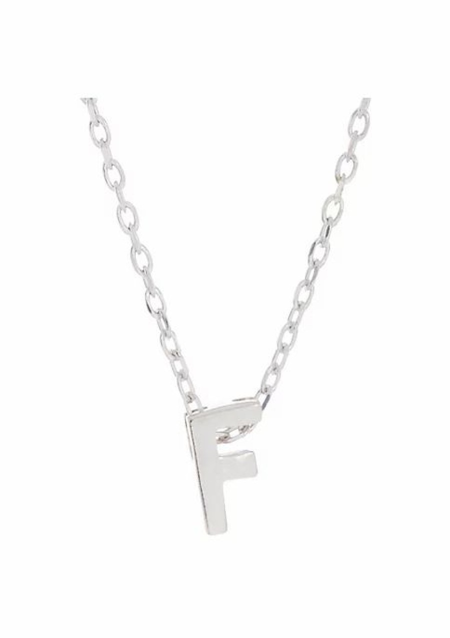 Jewelry * | Best Deal Adornia Initial Necklace White Rhodium .925 Sterling Silver