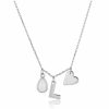 Jewelry * | Discount Adornia Three Charm Necklace Moonstone .925 Sterling Silver White