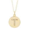 Jewelry * | Hot Sale Adornia Initial Circle Disc Necklace 14K Yellow Plated Vermeil .925 Sterling Silver Gold