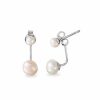 Jewelry * | Hot Sale Adornia Freshwater Pearl Earring Jacket .925 Sterling Silver White