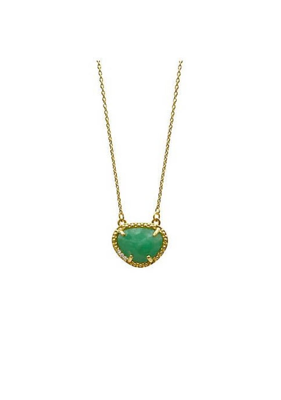 Jewelry * | Promo Adornia May Birthstone Necklace Emerald Gold