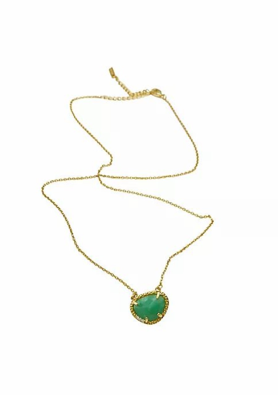 Jewelry * | Promo Adornia May Birthstone Necklace Emerald Gold