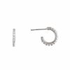 Jewelry * | Deals Adornia Crystal Huggie Hoop Earrings .925 Sterling Silver