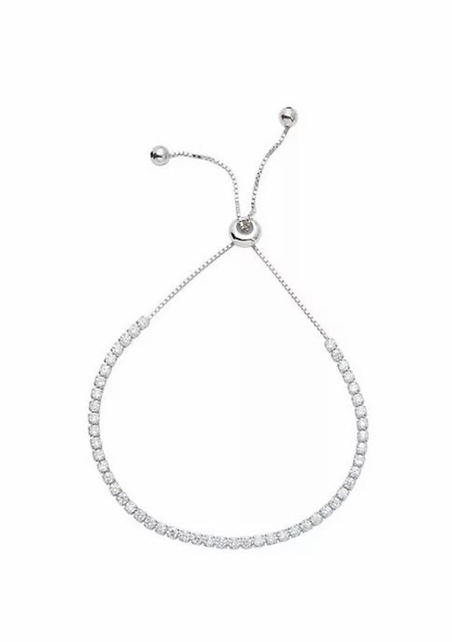 Jewelry * | Best Pirce Adornia Slider Tennis Bracelet .925 Sterling Silver