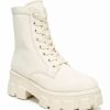 Shoes * | Buy Circus By Sam Edelman Dane Combat Boots Ivory Canvas