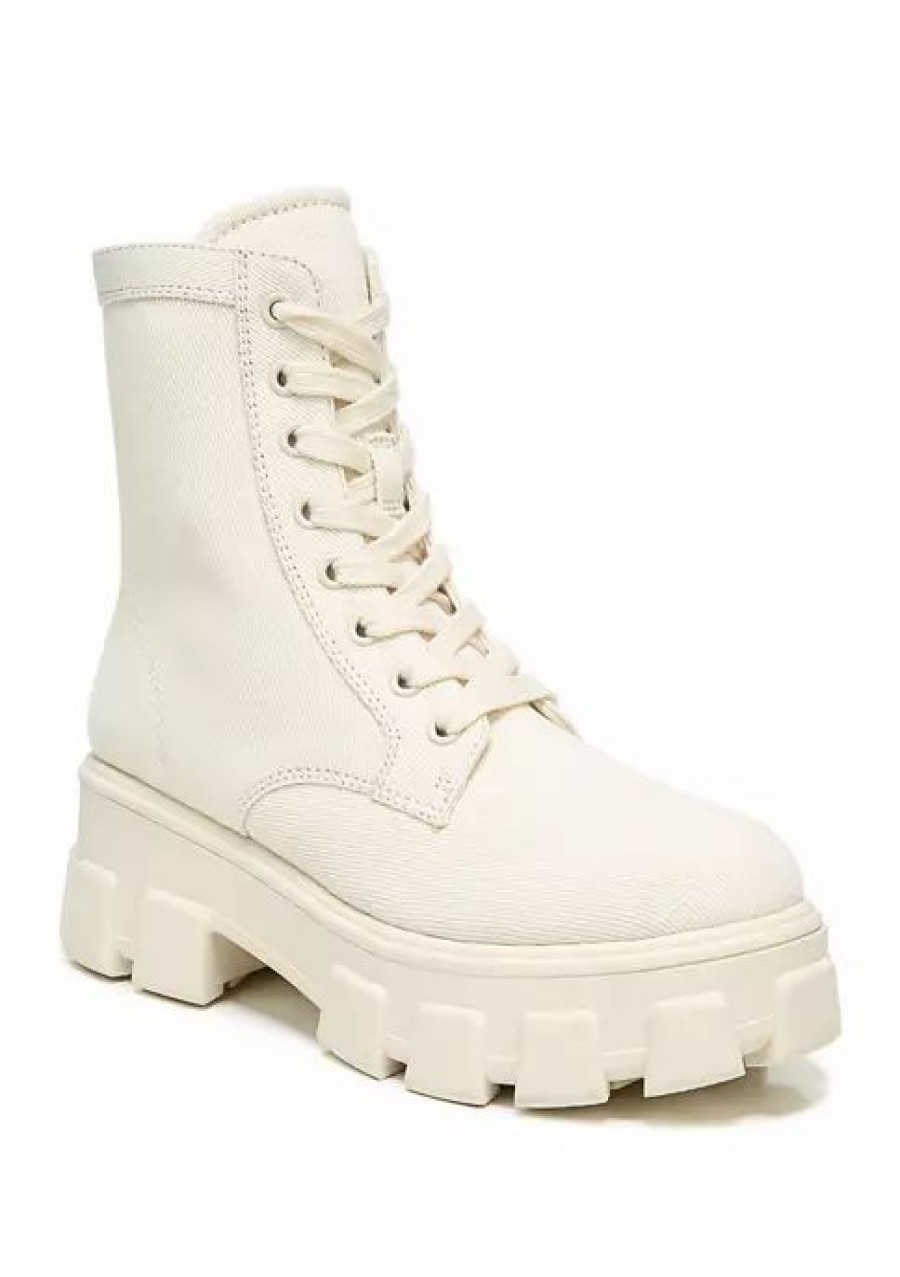 Shoes * | Buy Circus By Sam Edelman Dane Combat Boots Ivory Canvas