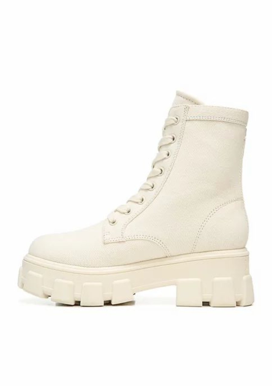 Shoes * | Buy Circus By Sam Edelman Dane Combat Boots Ivory Canvas