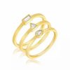 Jewelry * | Coupon Adornia Multi Shape Band Set Gold