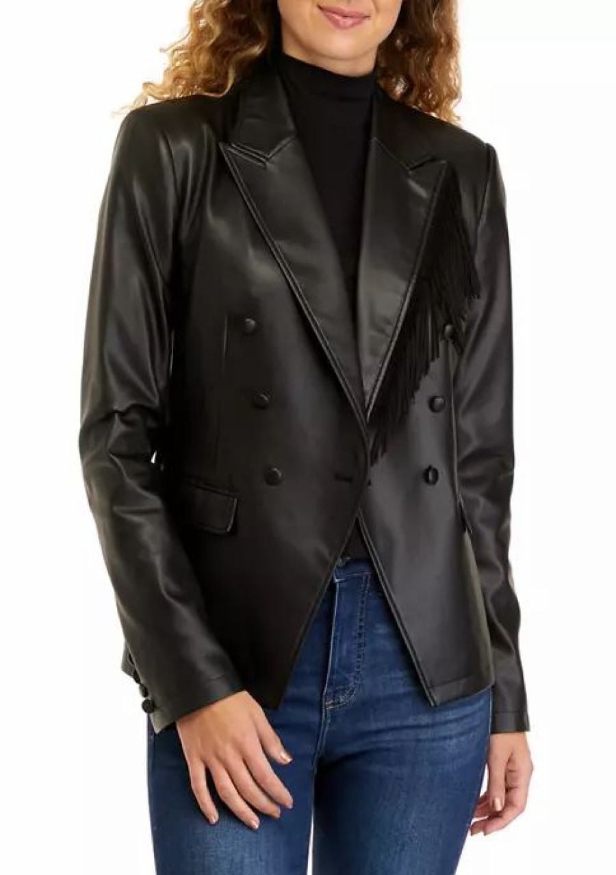 Jeans * | Cheap Sam Edelman Women'S Imogen Double Breasted Blazer Black