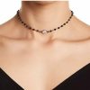 Jewelry * | Brand New Adornia 3Mm Spinel Choker Necklace Moonstone .925 Sterling Silver Black