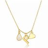 Jewelry * | Best Pirce Adornia Three Charm Necklace Moonstone Yellow Gold Vermeil .925 Sterling Silver White