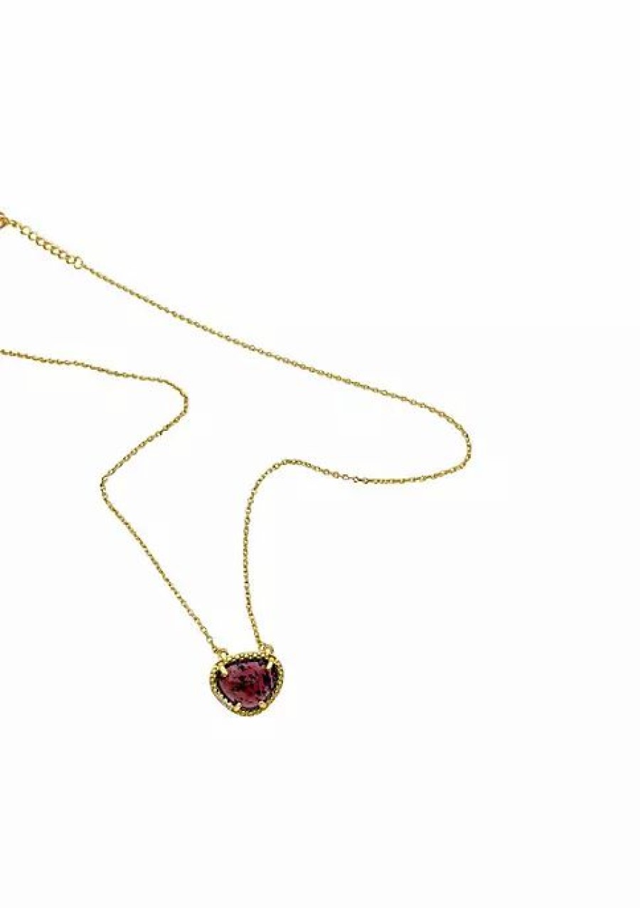 Jewelry * | Best Reviews Of Adornia January Birthstone Necklace Garnet Gold