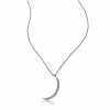 Jewelry * | Coupon Adornia Fine Diamond Crescent Moon Necklace .925 Sterling Silver