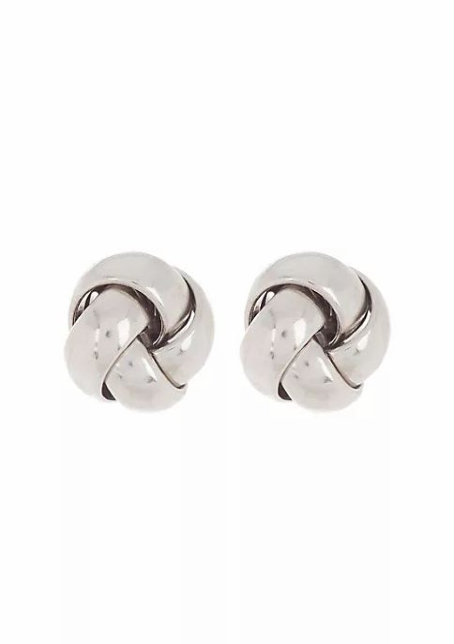 Jewelry * | Best Deal Adornia Knot Stud Earrings .925 Sterling Silver