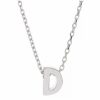 Jewelry * | Cheapest Adornia Initial Necklace White Rhodium .925 Sterling Silver