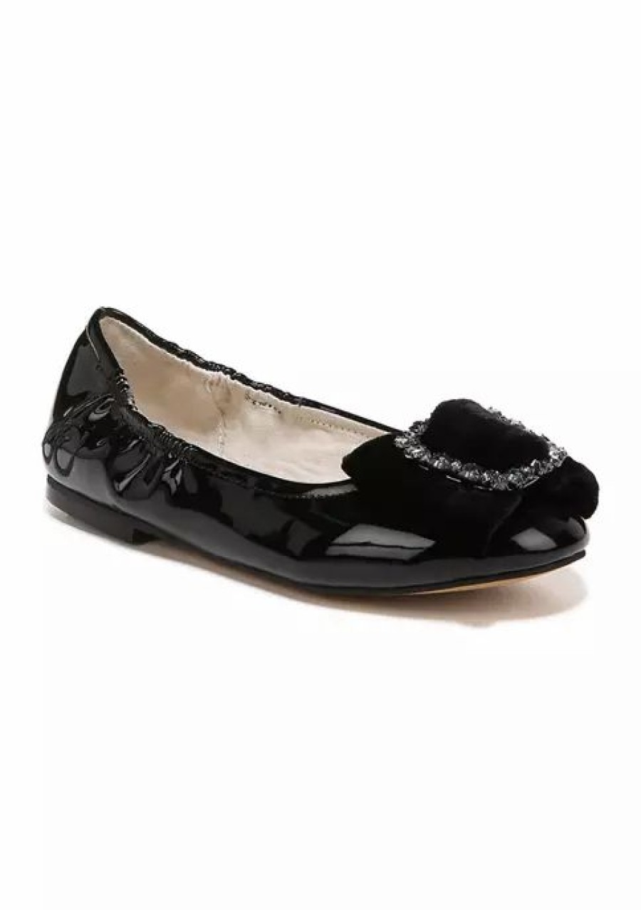 Jeans * | Best Reviews Of Sam Edelman Youth Girls Farah Flats Black