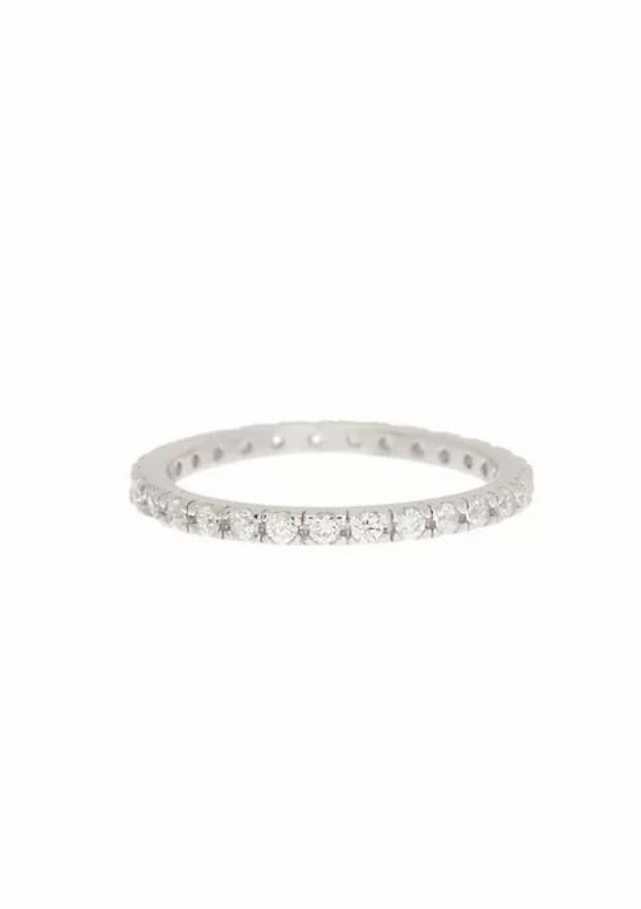 Jewelry * | Flash Sale Adornia Crystal Eternity Band Ring .925 Sterling Silver