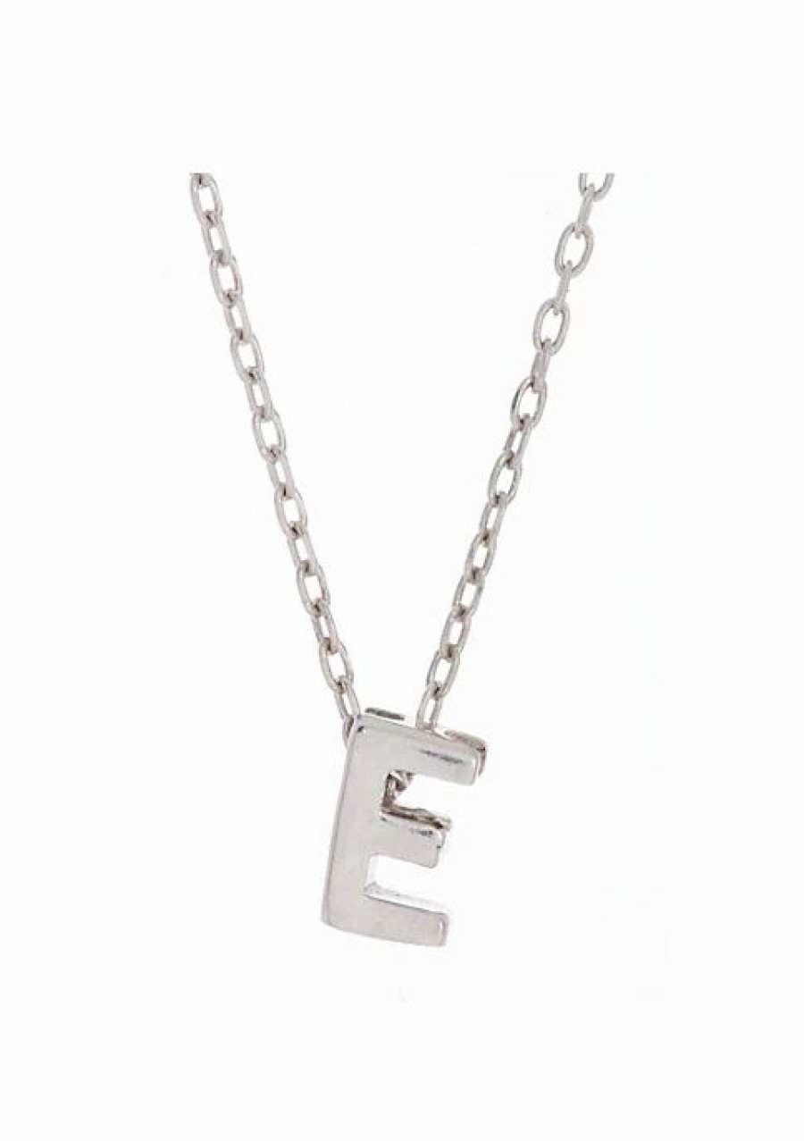 Jewelry * | Deals Adornia Initial Necklace White Rhodium .925 Sterling Silver